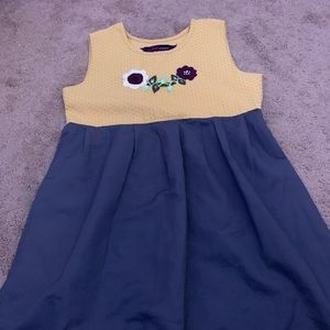 Very Cute Navy blue and Warm Yellow Dress